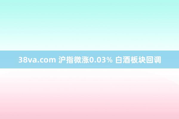 38va.com 沪指微涨0.03% 白酒板块回调