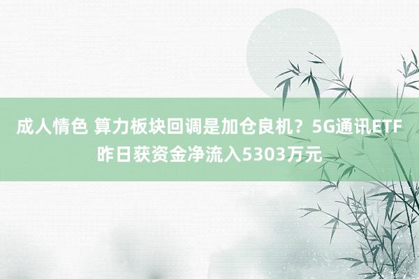 成人情色 算力板块回调是加仓良机？5G通讯ETF昨日获资金净流入5303万元