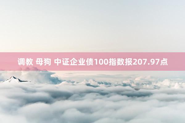 调教 母狗 中证企业债100指数报207.97点