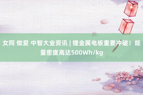 女同 做爱 中智大业资讯 | 锂金属电板重要冲破！能量密度高达500Wh/kg