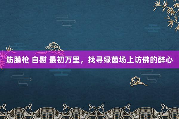 筋膜枪 自慰 最初万里，找寻绿茵场上访佛的醉心